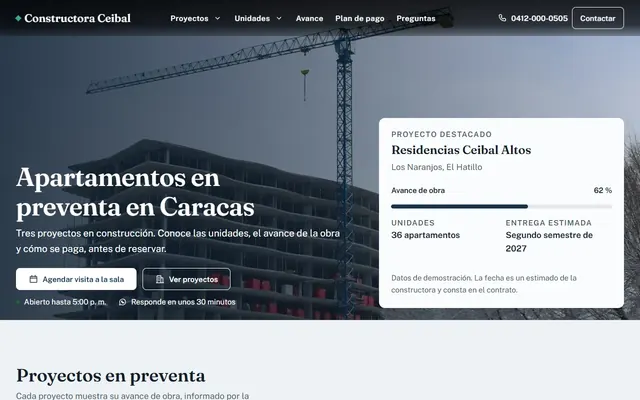 Inicio de una constructora con apartamentos en preventa y el avance de obra