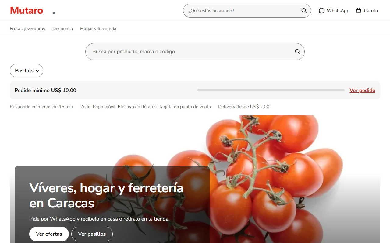 Portada de la demo Mutaro, de la plantilla Tienda completa: buscador, categorías y ofertas de la semana